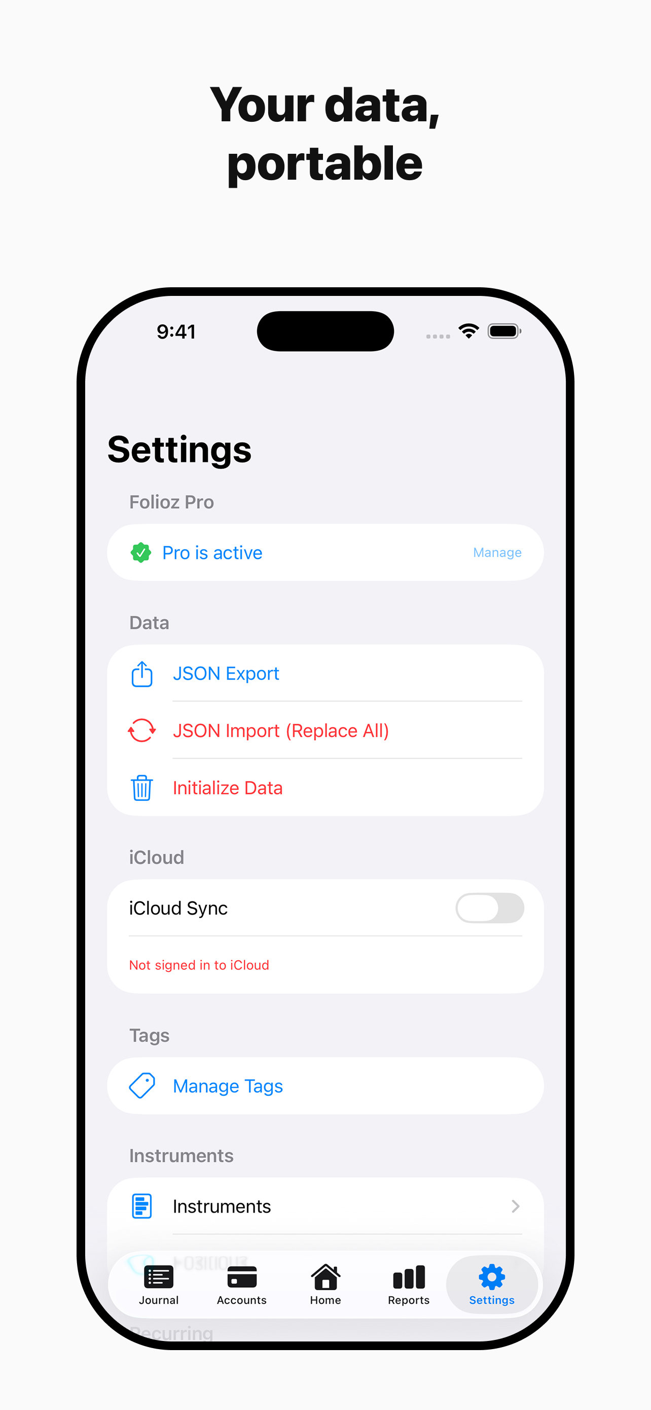 JSON Export
